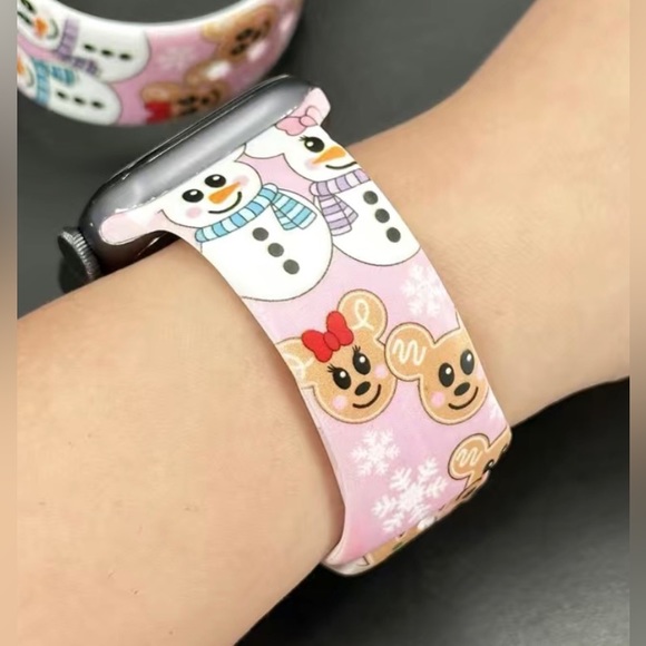 Mickey Mouse inspired snowman and gingerbread ears iWatch band. - Picture 3 of 5